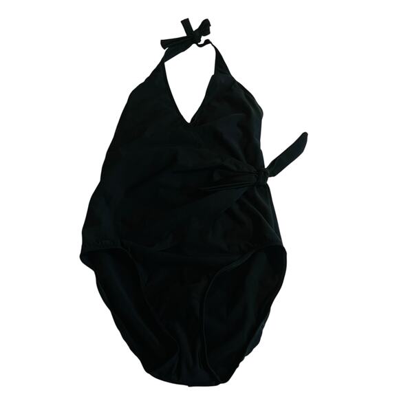Shape FX Black Halter Neck One Piece Swimsuit Size 12 NWT - Picture 1 of 6